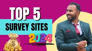 Best 5 Survey Sites for 2024 Earn from Home [upl. by Eissehc]