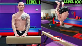 Male Gymansts try Womens Balance Beam level 1 to 100 [upl. by Argus]