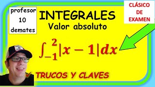 INTEGRALES definidas con VALOR ABSOLUTO Ejercicios resueltos [upl. by Perri]