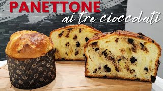 PANETTONE AI TRE CIOCCOLATI  Base panettone Morandin [upl. by Nivrem]