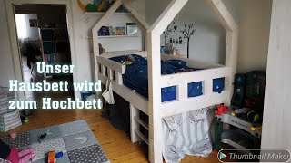 Hausbett wird zum HochbettKinderzimmerJungs [upl. by Akemehs909]