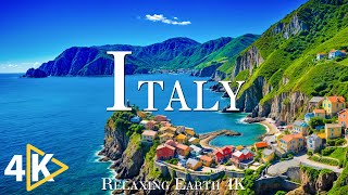 FLYING OVER ITALY 4K UHD Amazing Beautiful Nature amp Relaxing Music [upl. by Aramat]