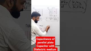 Parallel plate Capacitor with Dielectric medium shorts ytshort education physics 12thphysics [upl. by Tabb570]