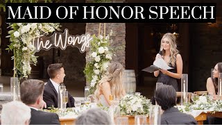 EMOTIONAL MAID OF HONOR SPEECH [upl. by Henryson]