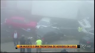 Un muerto y más de 50 vehículos implicados en un accidente múltiple en Lugo [upl. by Elisabetta]