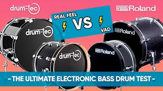 The ULTIMATE Electronic Bass Drum Test  Noise Level amp Feel  Roland vs drumtec [upl. by Enidan]