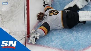 Golden Knights Subban Makes Snow Angel Save To Save Goal [upl. by Assirrec]