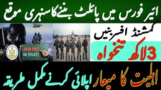 How to apply for PAF Jobs for Commisioned Officer as a GD Pilot  ISSB Jobs in Army  Pak Army Jobs [upl. by Llennej510]