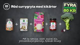 Röd currygryta med kikärtor  4 personer 80 kr [upl. by Ahsieken]