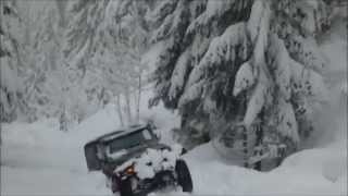 Jeep Wrangler in Deep Snow Pacific Northwest Cascades of Oregon [upl. by Norse]