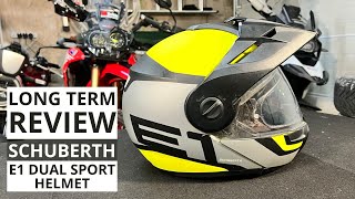 Long Term Review Schuberth E1 Dual Sport Adventure Helmet 4K [upl. by Enia]