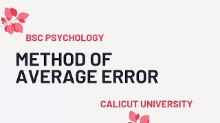 Method of average error Scaling method in psychologypsychological scales and measurementthirdsem [upl. by Ettesil]