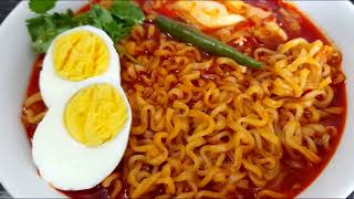 ইনস্ট্যান্ট কোরিয়ান স্পাইসি রামেন  Korean Spicy Ramen  Tasty Ramen Noodles Recipe  ঝটপট্ রামেন [upl. by Gean]