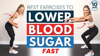 Best exercises to lower blood sugar fast ALL STANDING 10 Minutes [upl. by Andriette]