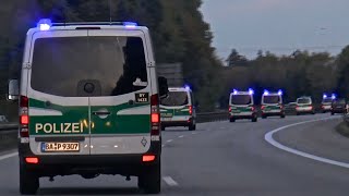 Einsatzfahrt in Kolonne auf der Autobahn  Bereitschaftspolizei im Großeinsatz [upl. by Alanna570]