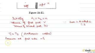 Shows a cylindrical tube with adiabatic walls and fittled with a diathermic separetor T [upl. by Clausen763]