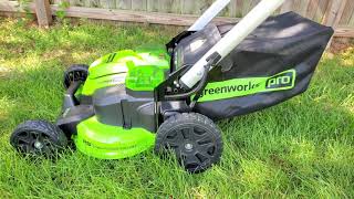 Greenworks PRO 60V 25quot Deck Lithium Ion Lawn Mower Review [upl. by Marozik755]