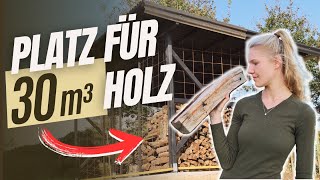 DAMIT sparen wir richtig Geld 🤑  Der Bau des Holzlagers von Anfang bis zum Ende 🔥 [upl. by Aninat]