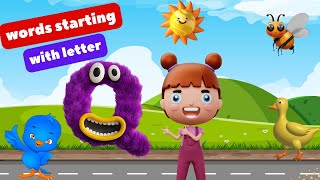 Words starting with letter Qq  Words beginning With Q  Q words phonics  Kids video with clips [upl. by Leehar]