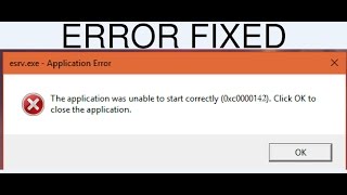 How to fix ESRVEXE Application Error 0xc0000142 [upl. by Nwahsyd]