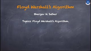 Floyd Warshalls Algorithm  Shortest Path between each pair of vertices  Discrete Mathematics [upl. by Chadbourne406]