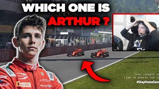 Charles Leclerc Supporting His Brother Arthur Leclerc on F1 Virtual [upl. by Wahlstrom]