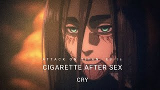 Cigarette after sex  Cry  AOT edit attackontitanedit [upl. by Ayotnom749]