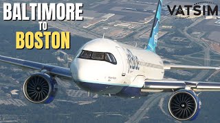 Live ATC Pilot Attempts Hectic Vatsim Event from Baltimore to Boston in Airbus A320 [upl. by Thornie]