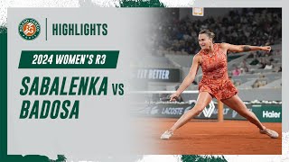 Sabalenka vs Badosa Round 3 Highlights  RolandGarros 2024 [upl. by Liddie]