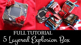 FULL TUTORIAL  5 LAYERED EXPLOSION BOX  DIY GIFT IDEAS  EXPLODING BOX  EXPLOSION BOXES [upl. by Liban]