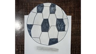 How to draw 3D soccer ball drawing  easy drawing  step by step [upl. by Ainegul466]