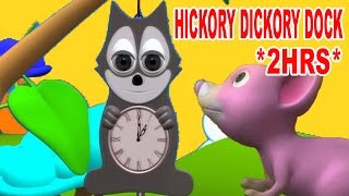 ★ 2 HOURS ★ Hickory Dickory Dock  Nursery Rhymes For Kids  Popular Kids Songs [upl. by Jocko454]