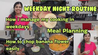 How i manage my cooking in weekdaysTrick to chop banana flower easilyMeal planningLunch prep [upl. by Minne]