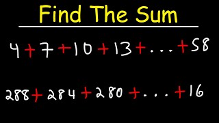 How To Find The Sum of an Arithmetic Series  Algebra [upl. by Cadal262]