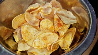 Potato Chips Recipe Sun dried potato chips  Homestyle Potato Chips potatochips [upl. by Gladdy]