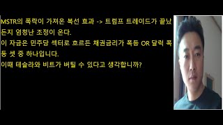 MSTR의 폭락이 가져온 복선 효과  트럼프 트레이드가 끝났든지 엄청난 조정이 온다 이 자금은 민주당 섹터로 흐르든 채권금리가 폭등 OR 달럭 폭등 셋 중 하나입니다 [upl. by Cecilio]