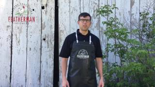 How to tie the new Featherman Equipment Poultry Processing Neoprene Apron [upl. by Landre]