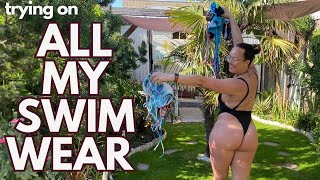 All my swimwear try on  curvy real body  Yoga with Roos [upl. by Anelrats]