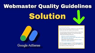 Webmaster Quality Guidelines Adsense Solution 2024  Webmaster Quality Guidelines for thin content [upl. by Ana]