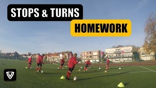 EVALUATION HOMEWORK STOPS amp TURNS  TECHNICAL FOOTBALL TRAINING [upl. by Wemolohtrab]