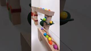 marble Run Race ASMR 143 Wooden Wave Course Colorful Marbles marblerun marblerunrace asmr [upl. by Yrrok]