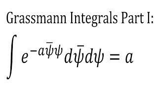 Grassmann Integrals Part I  Intro to Grassmann Variables and the 2D Gaussian [upl. by Stiegler]