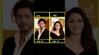 Bollywood actors wife age 💯 shorts viralvideo actor bollywood wife srk [upl. by Armanda]