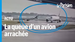 Un Airbus arrache la queue dun Bombardier à laéroport dAtlanta [upl. by Wynnie]