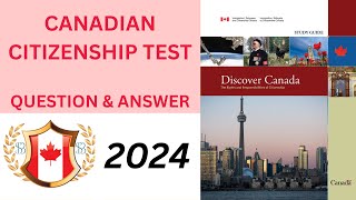 Questions amp Answers for Canadian Citizenship Test 2024 [upl. by Yeliw]