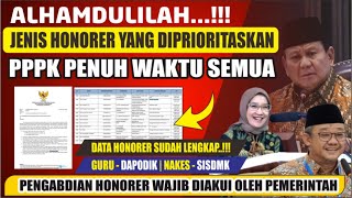 🔴SELAMAT YA JENIS HONORER INI AKAN DIPRIORITASKAN DAN MENJADI PPPK PENUH WAKTU SEMUA MANTAP [upl. by Nallak633]