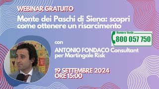 Webinar  Monte dei Paschi di Siena scopri come ottenere un risarcimento per le perdite subite [upl. by Enicar]