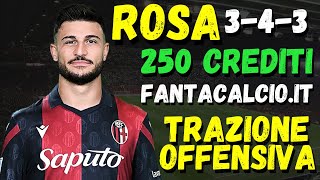 LA MIA ROSA IDEALE 343 250 CREDITI RUOLI E QUOTAZIONI FANTACALCIOIT LISTONE FANTACALCIO 20242025 [upl. by Suivatnom]