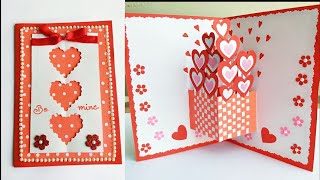 DIY Valentine Pop Up CardHow to make Pop Up Card for Valentine [upl. by Cas229]