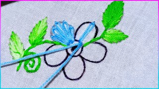 Easy Flower Embroidery Design।। Hand Embroidery।। Ah Embroidery 20 [upl. by Ecertak]